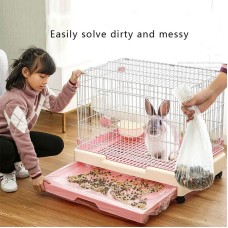 PAWCHUM Disposable Easy Removal Plastic Cover Bag for Rabbit Cage - Clean and Hygienic Cage Liners (30 Count)